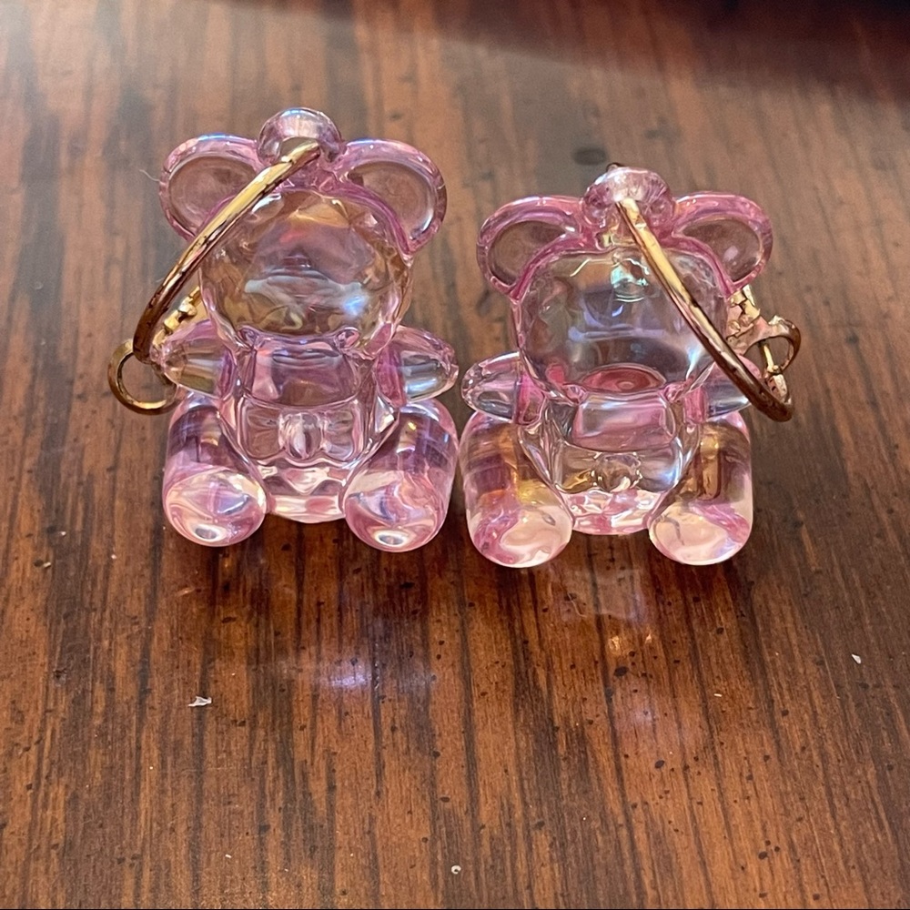 ‼️SOLD‼️Pink Clear Gummy Bear Earrings